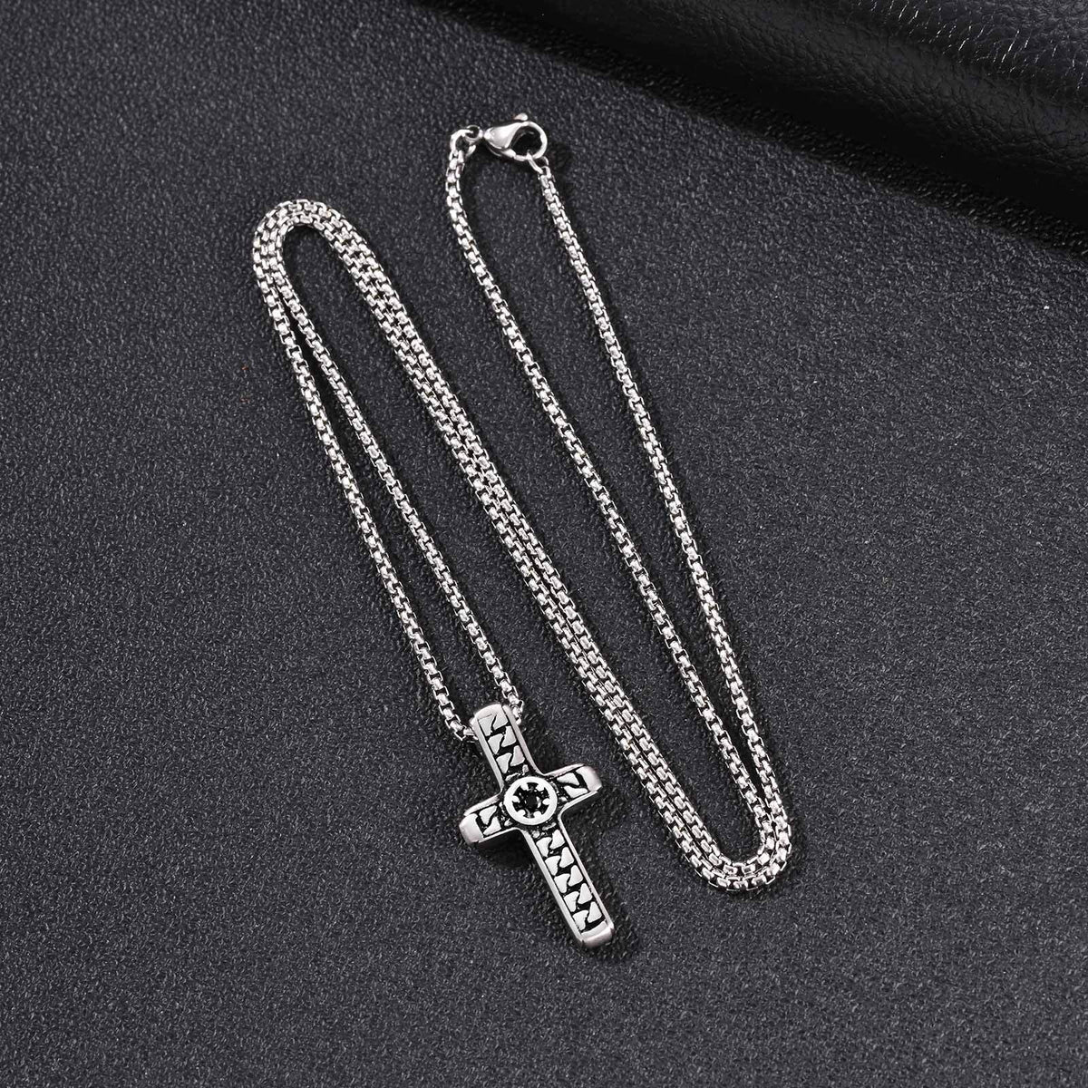 Stainless Steel Cross Pendant – Religious Style Daily Cool Hip Hop Necklace