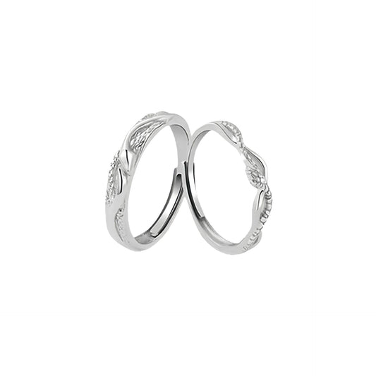 New Double Snake Couple Pair Ring 925 Sterling Silver Gift