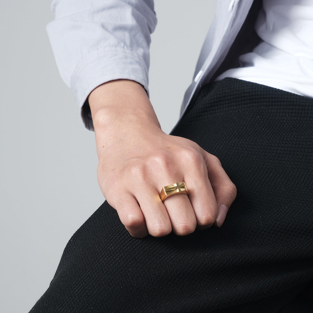 Steel Ring – Statement Cross Ring For Men