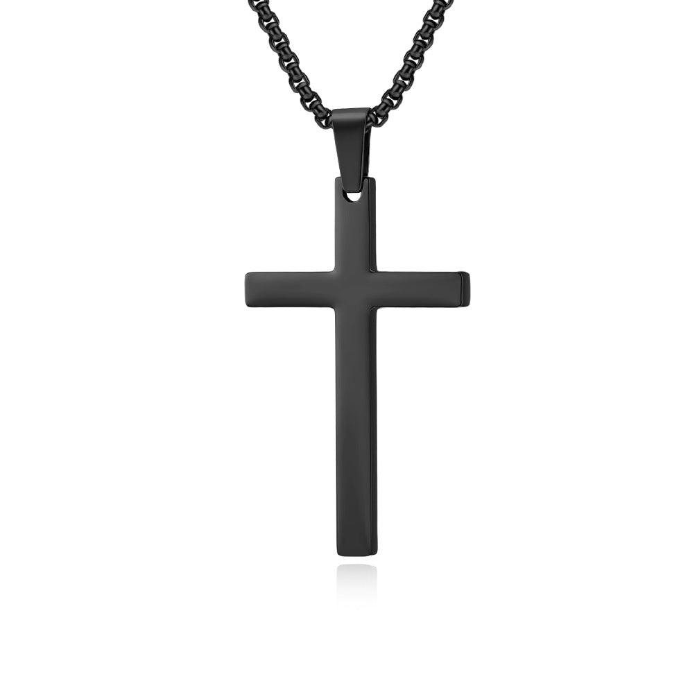 Planderful Cross Pendant Necklace For Unisex Wear Durable Titanium Steel With Simple Classic Smooth Surface