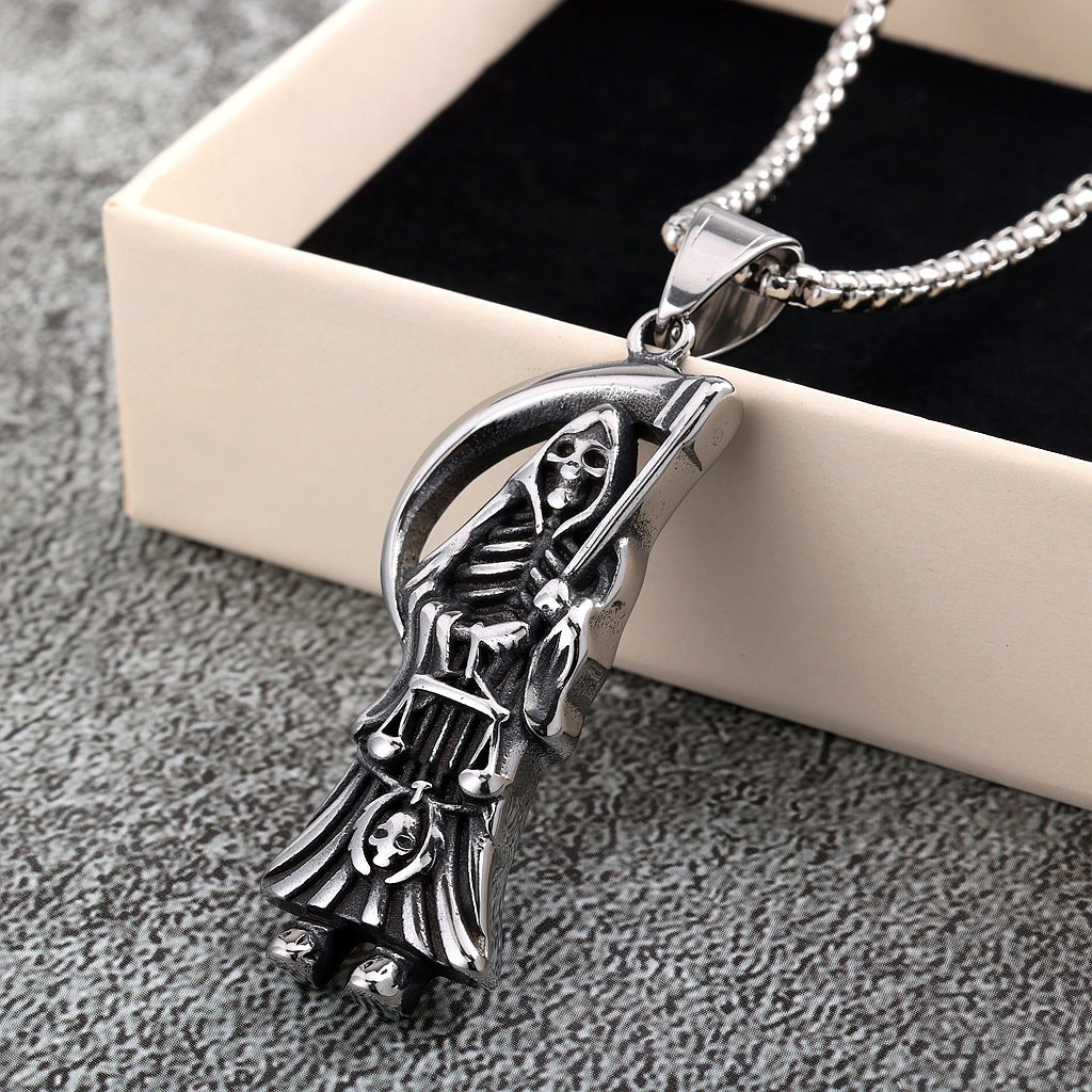 Vintage Stainless Steel Pendant Necklace