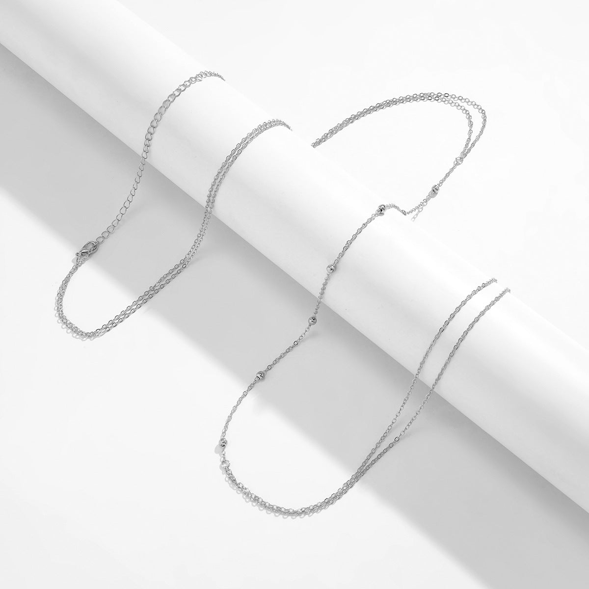 Elegant Hollow Body Chain Necklace and Waist Chain Set with Round Beads for Women