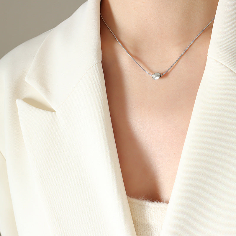 Mini Spiral Pendant Necklace with Feminine Niche Design, 18k Gold Plated Titanium Steel Chain