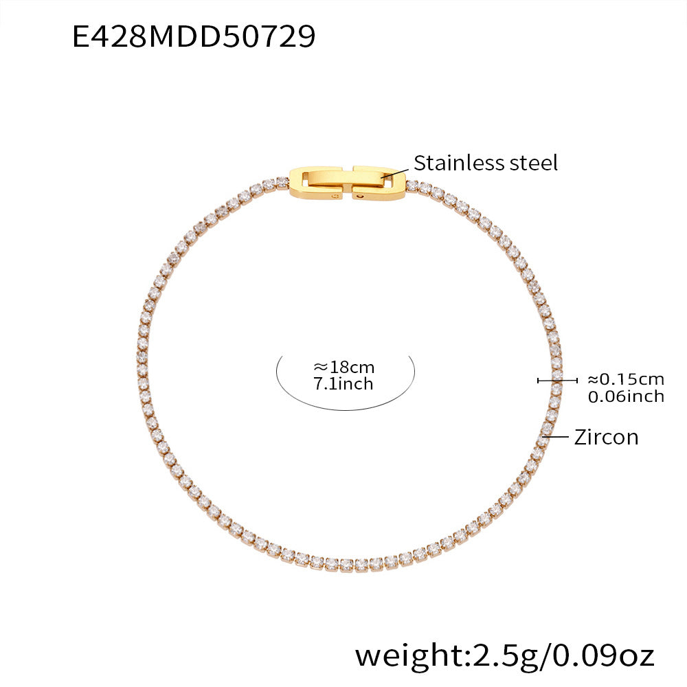 Planderful Zircon Bracelet 18K Gold Plated Jewelry For Women