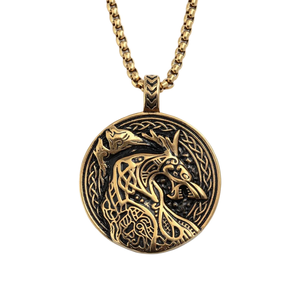 Punk Wolf Stainless Steel Men's Pendant Necklace