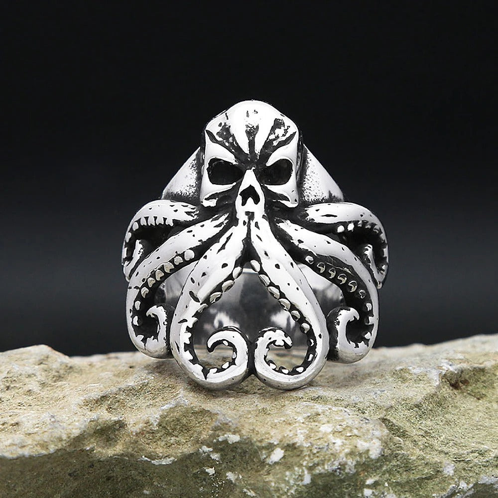 Vintage Octopus Stainless Steel Men's Ring