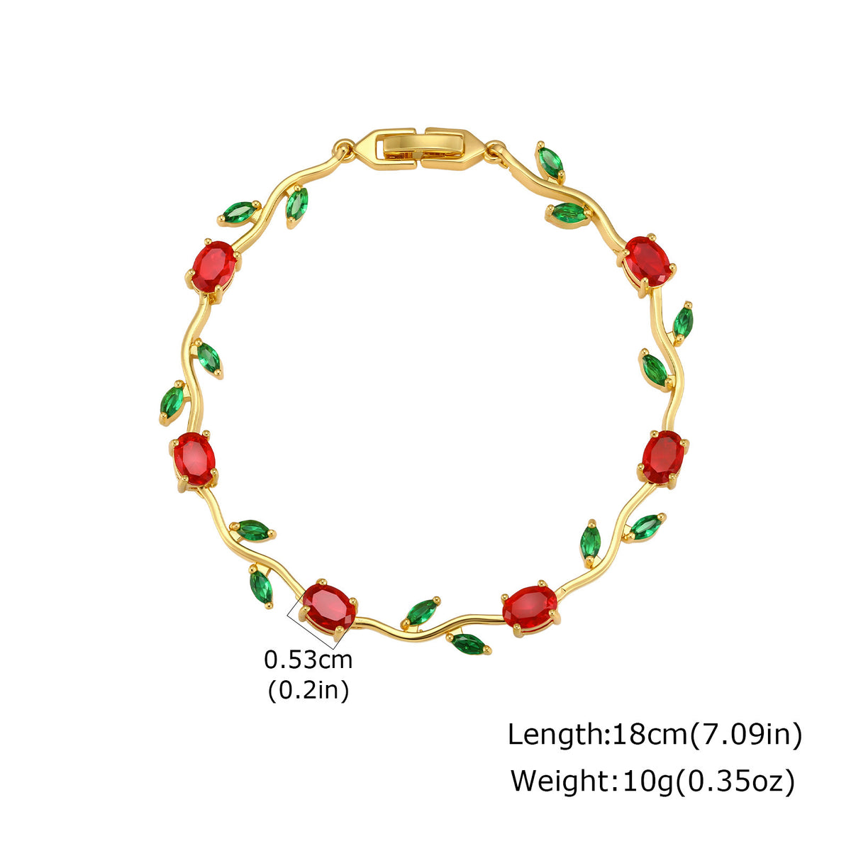 Flower Rose Zircon Copper Bracelet