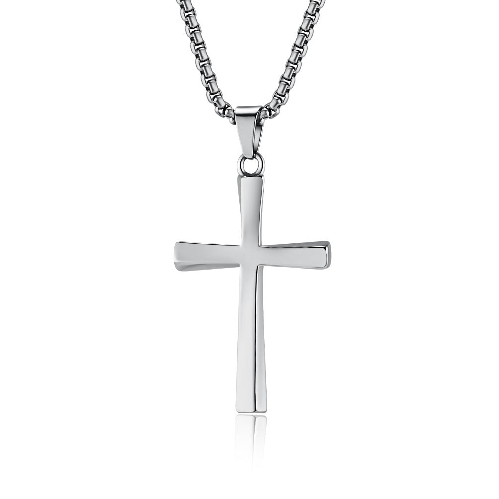 Twisted Titanium Steel Cross Necklace for Men - Personalized Pendant