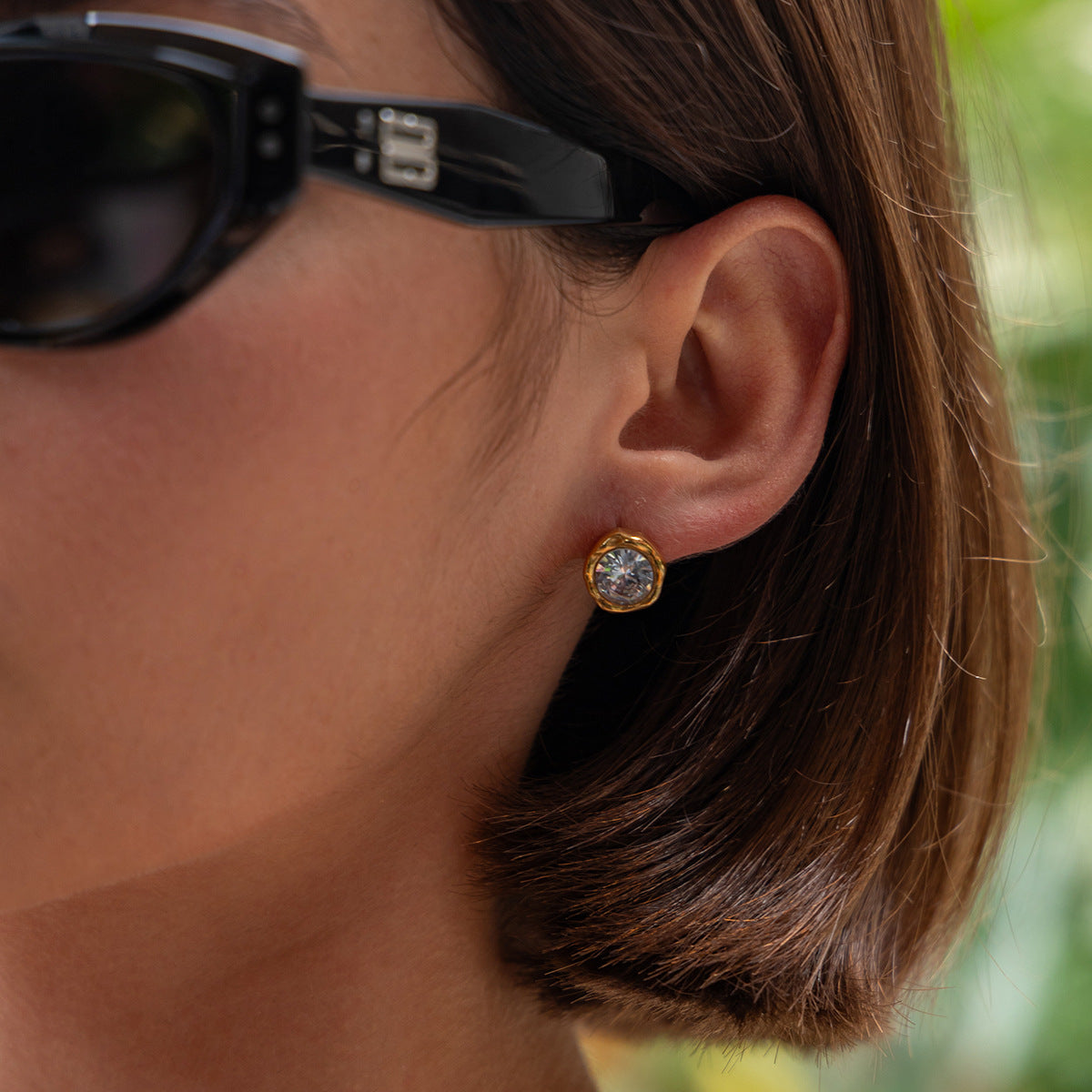 Planderful Vienna Verve Stainless Zircon Stud Earrings Women