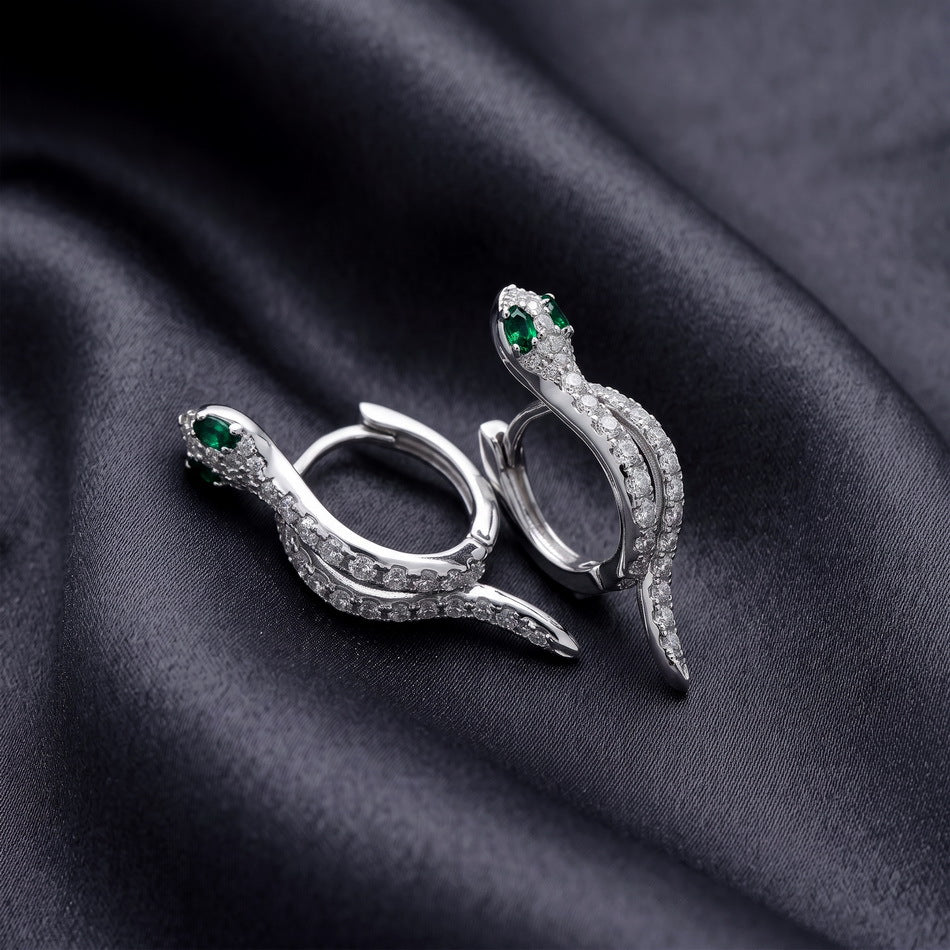 S925 Sterling Silver Snake Hoop Earrings