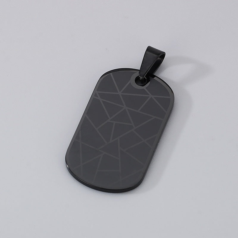 Stainless Steel Cross Square Brand Men's Titanium Steel Necklace Crack Military Brand