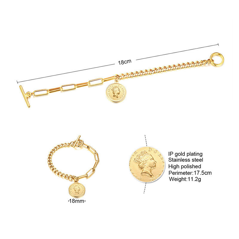 Accessories Titanium Steel 18K Gold Elizabeth Bracelet Necklace