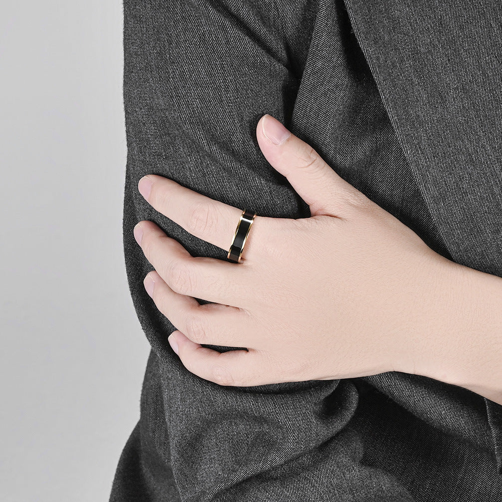 Cross-Border European and American Titanium Steel 18K Gold Three-Piece Set Oil Drop Ring Jewelry for Men and Women