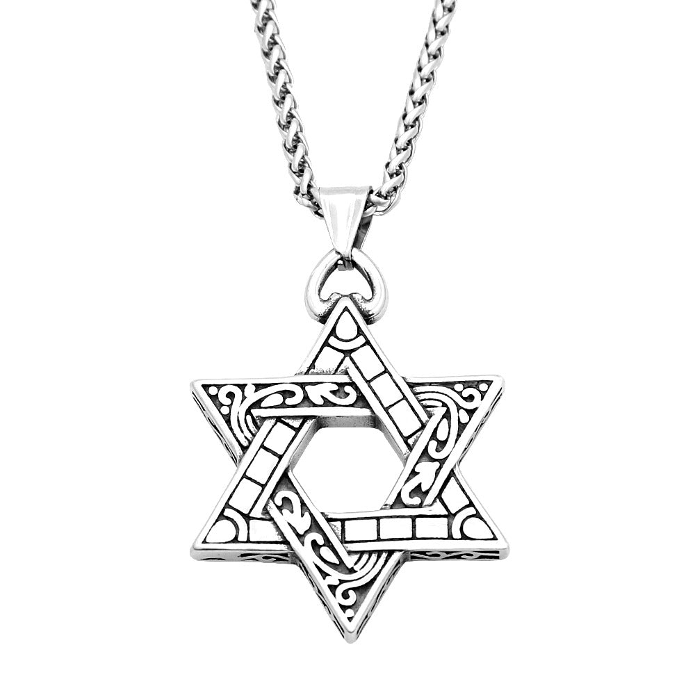 Viking Star Stainless Steel Men's Pendant Necklace
