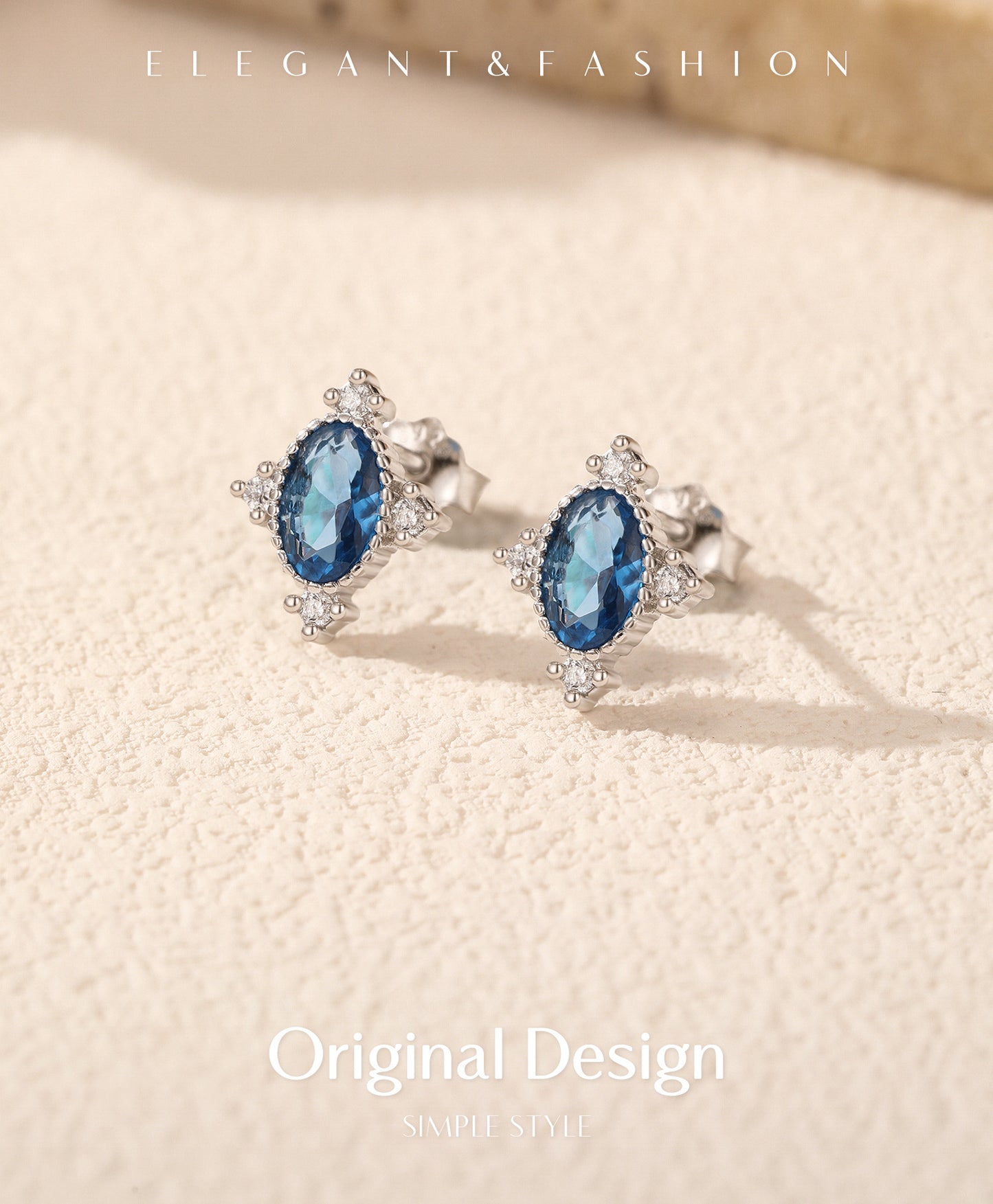 Planderful Everyday Genie Earrings – Exquisite Blue Zircon Design