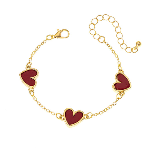 Planderful Vienna Verve Bracelet – Fashionable Red Heart Design