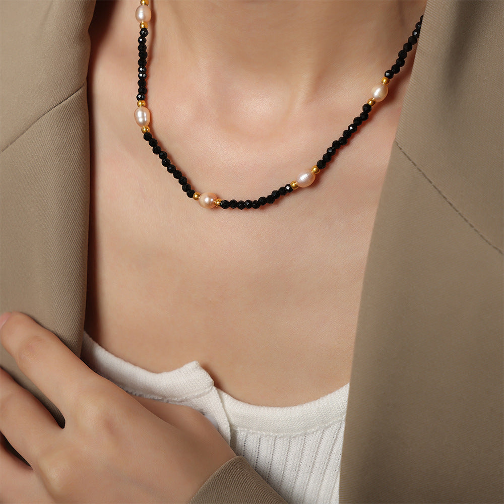 Tianhe Stone and Pearl Handmade Necklace - Middle Ancient Style Luxurious Jewelry