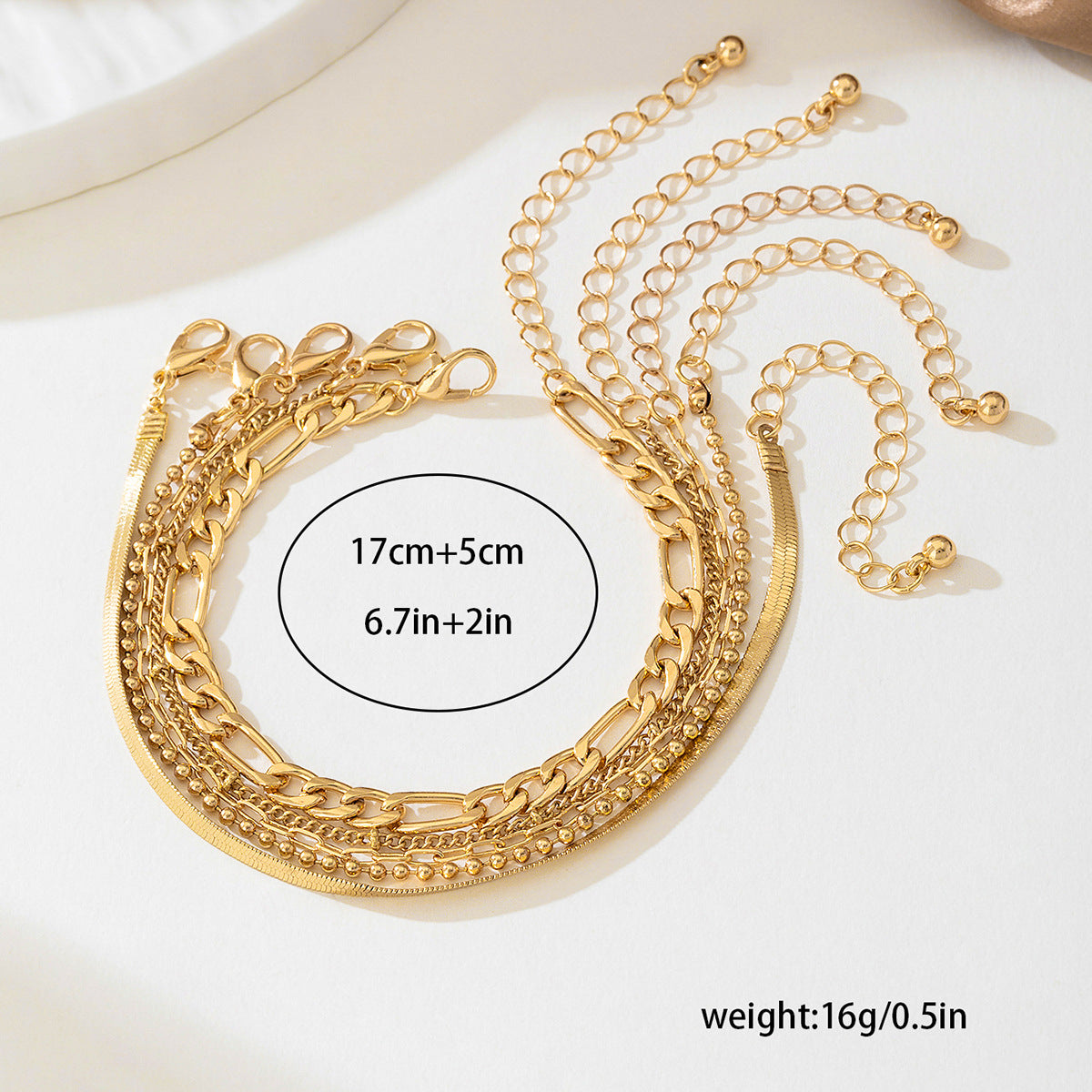 Stylish Minimalist Metal Snake Chain Bracelet Set for Women