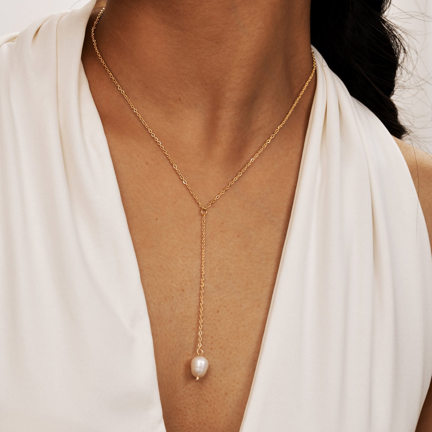 A Variety Of Y-Shaped Necklace – Women's Gold Imitation Pearl Tassel Stacked With Style