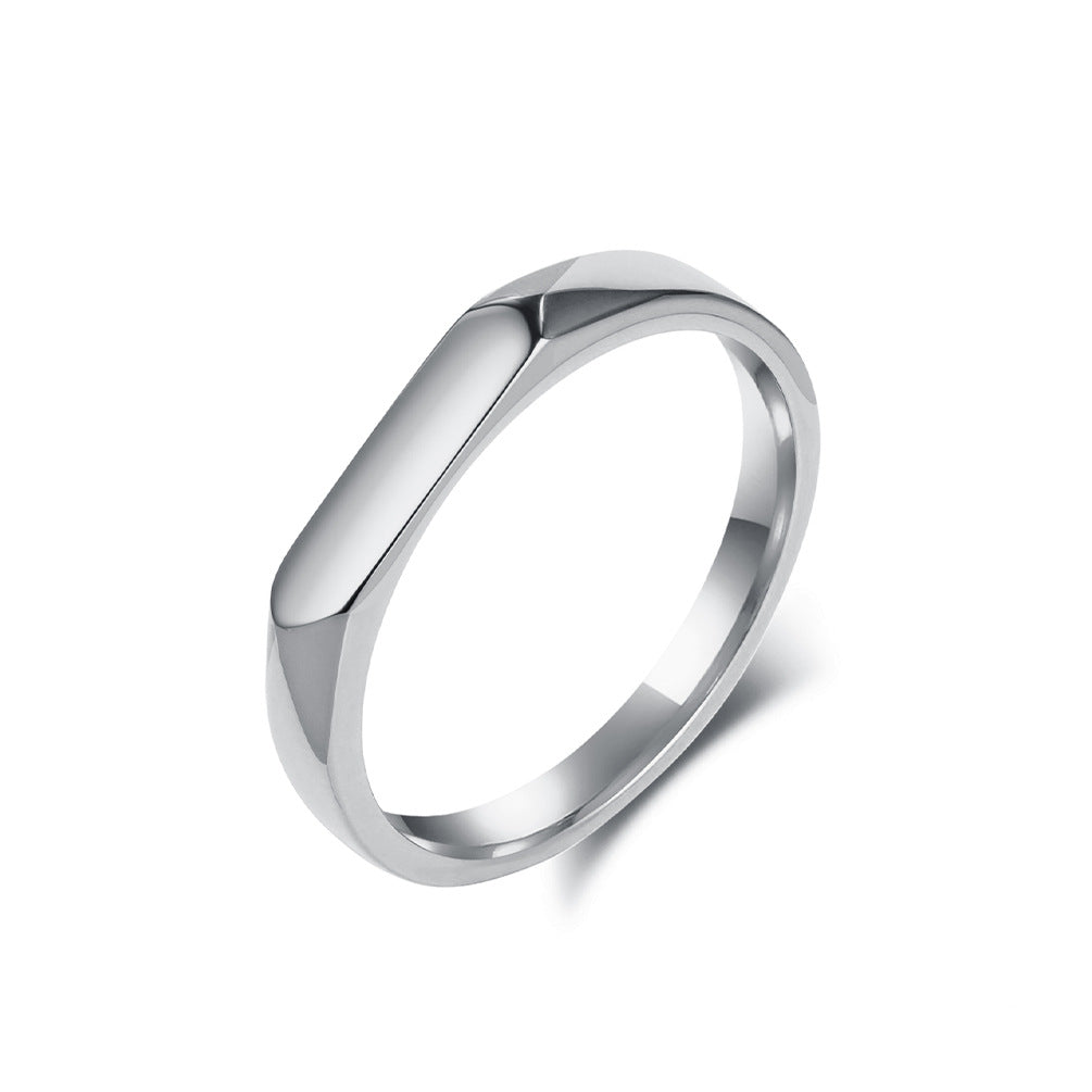 Planderful Titanium Steel Ring Geometric Unisex Statement