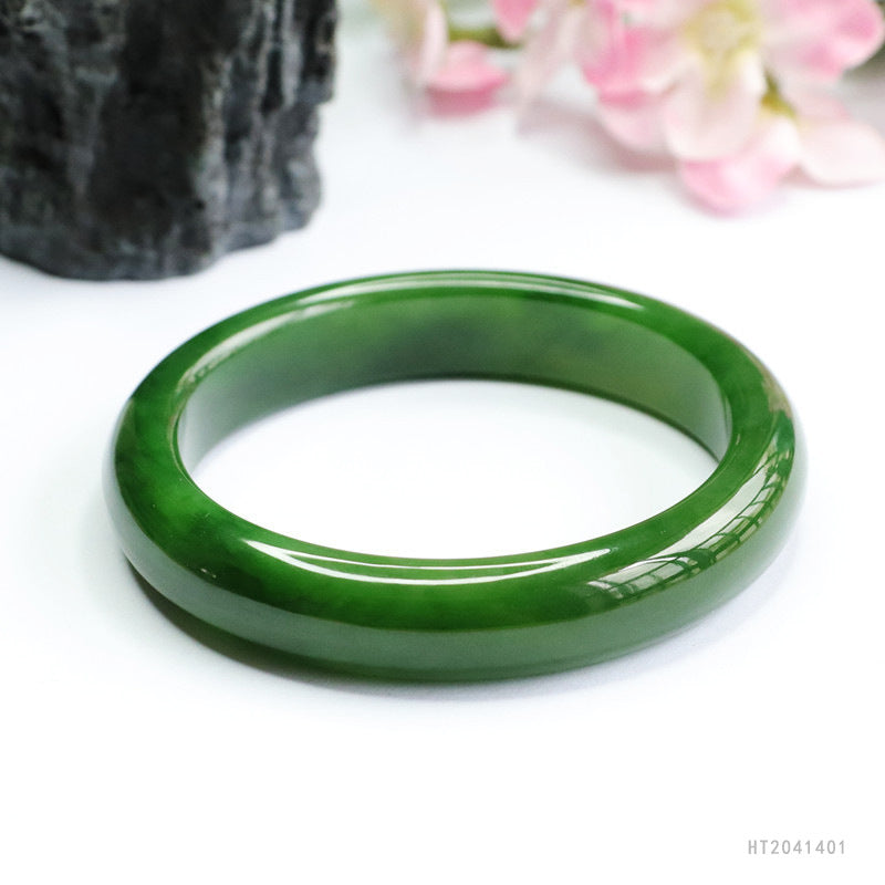 Spinach Green Hetian Jasper Bracelet