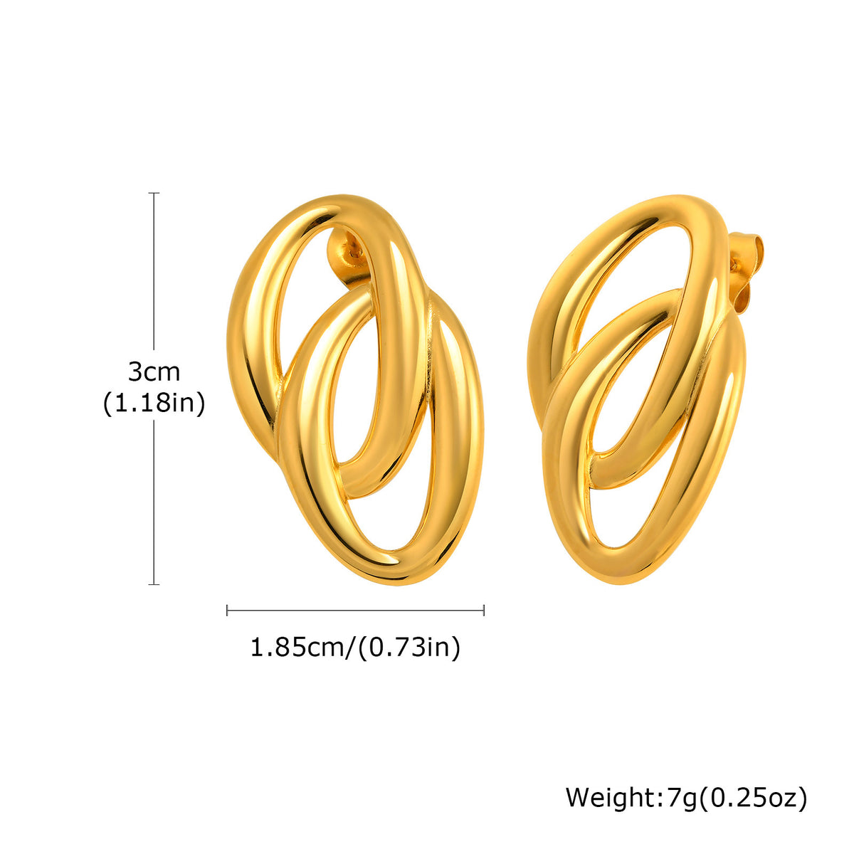 Polished Gold-Tone Statement Earrings
