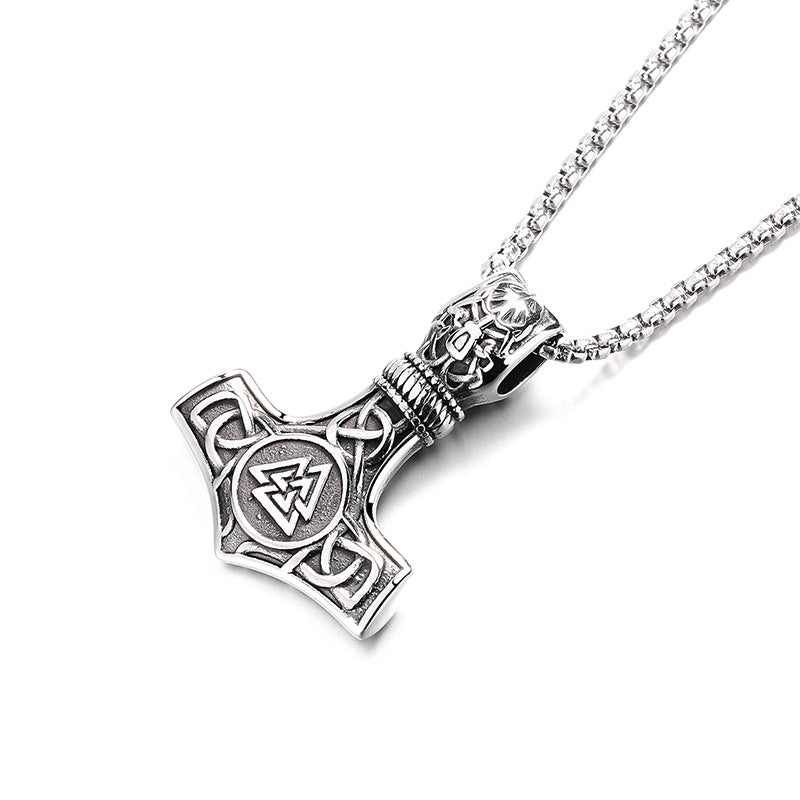 Stainless Steel Necklace – Vintage Viking Thor Hammer