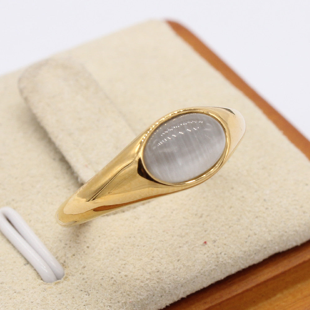 Cat Eye Ring Planderful Unisex Retro Jewelry Chic Minimalist Statement Stone For Women And Men