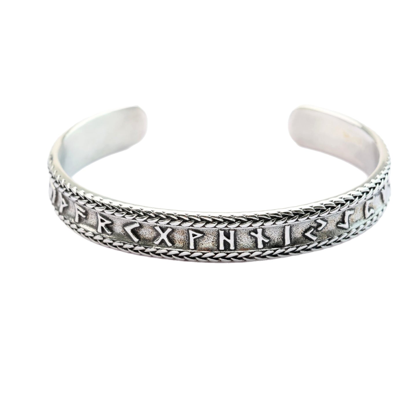 Planderful Viking Rune Bracelet Unisex Stainless Steel Open C Design 26 Rune For Men And Women