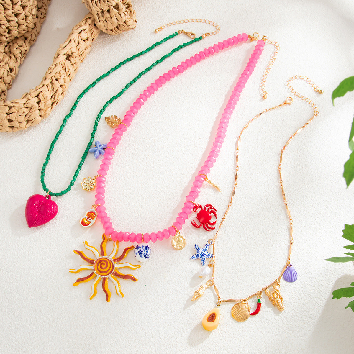 Dopamine Starfish & Seahorse Beaded Necklace