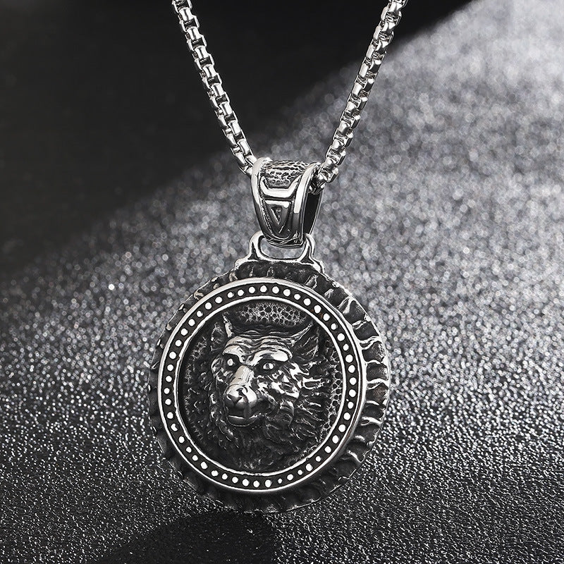 Skull and Lion Head Stainless Steel Pendant Set for Men
