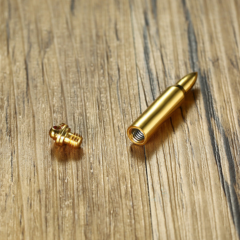 Stainless Steel Bullet Pendant Necklace Personalized Hip Hop Jewelry