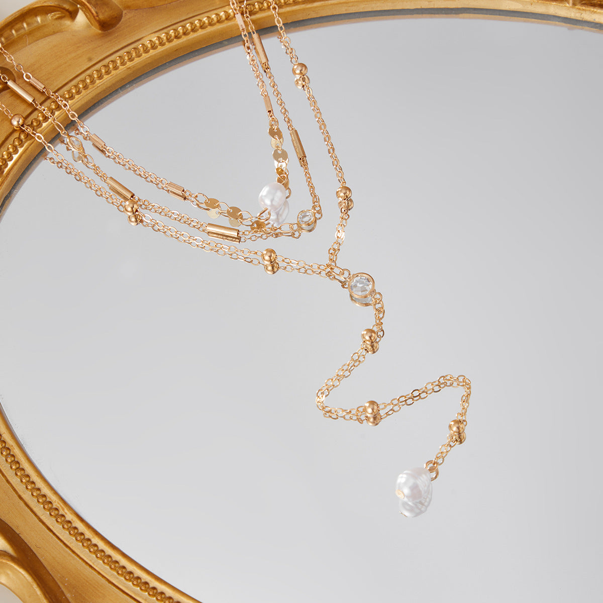 Planderful Vienna Verve Necklace – Elegant Geometric Y-Shaped Design