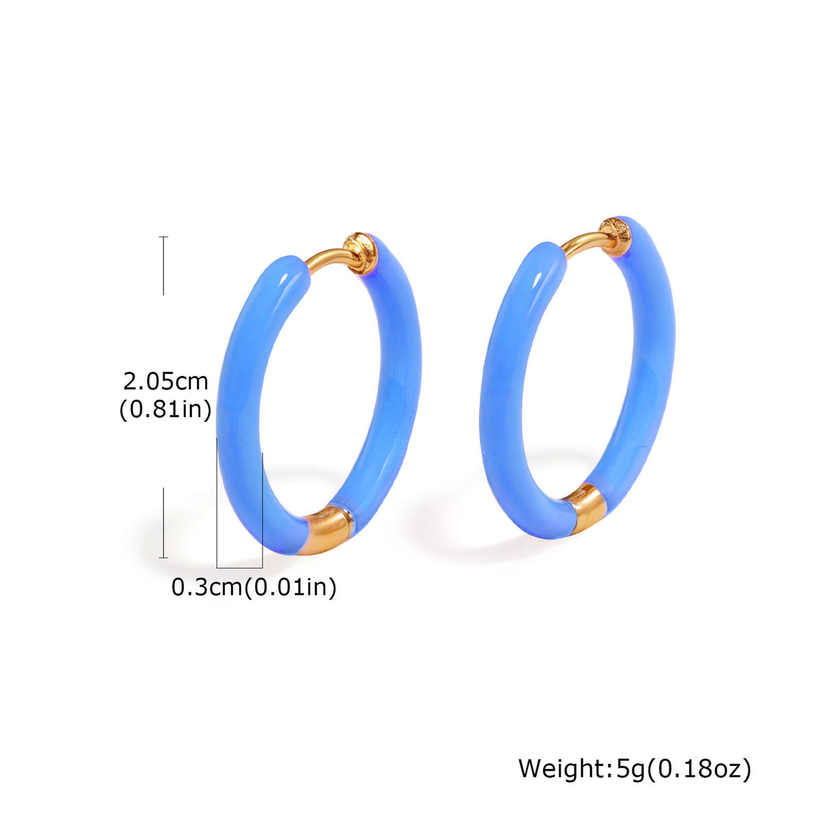 Colorful Enamel Oval Hoop Earrings