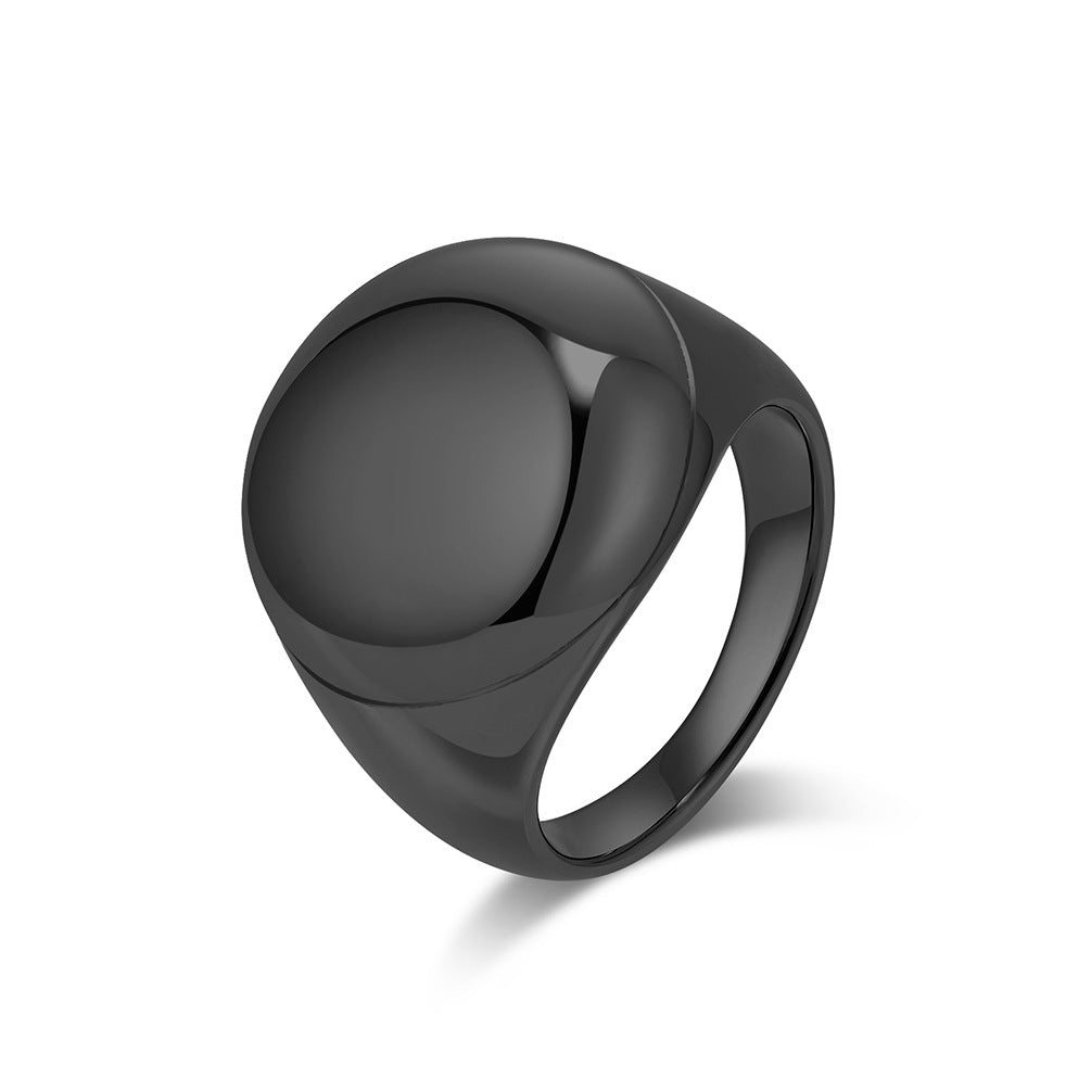 Cross-Border European American Glossy Titanium Steel Ring