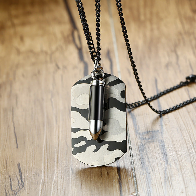 Titanium Steel Camouflage Element Tag Bullet Pendant Wholesale