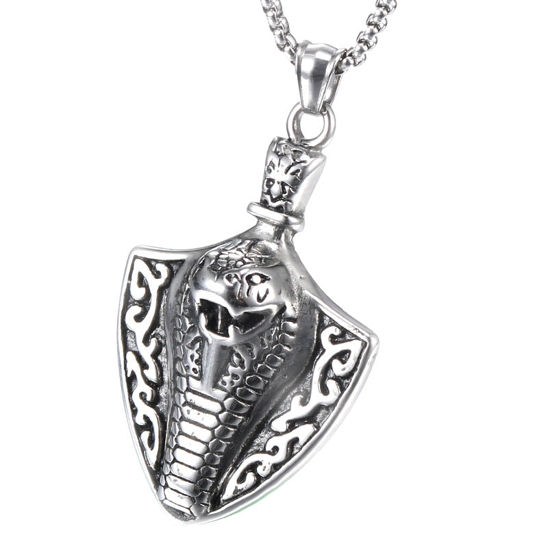 Retro Hip Hop Cobra Pendant in Titanium Steel for Men - Personalized Stainless Steel Jewelry