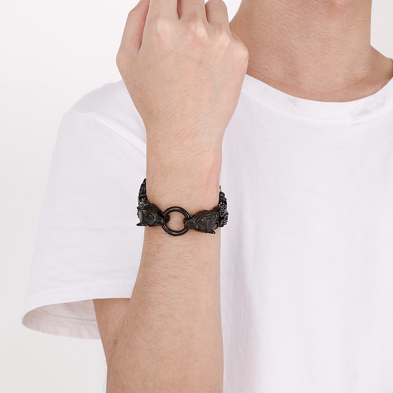 Double-Layer Emperor Chain – Trends Vacuum Electroplated Titanium Bracelet
