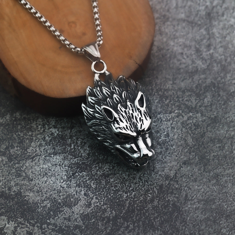 Europe and The United States Hot-Selling Wolf Head Hip-Hop Pendant