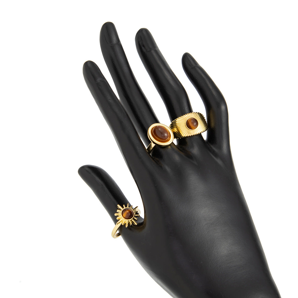 Tiger Eye Open Ring Planderful Collection Vienna Verve For Women Statement Lava Stone Jewelry