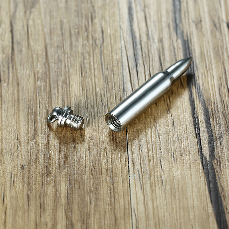 Stainless Steel Bullet Pendant Necklace Personalized Hip Hop Jewelry