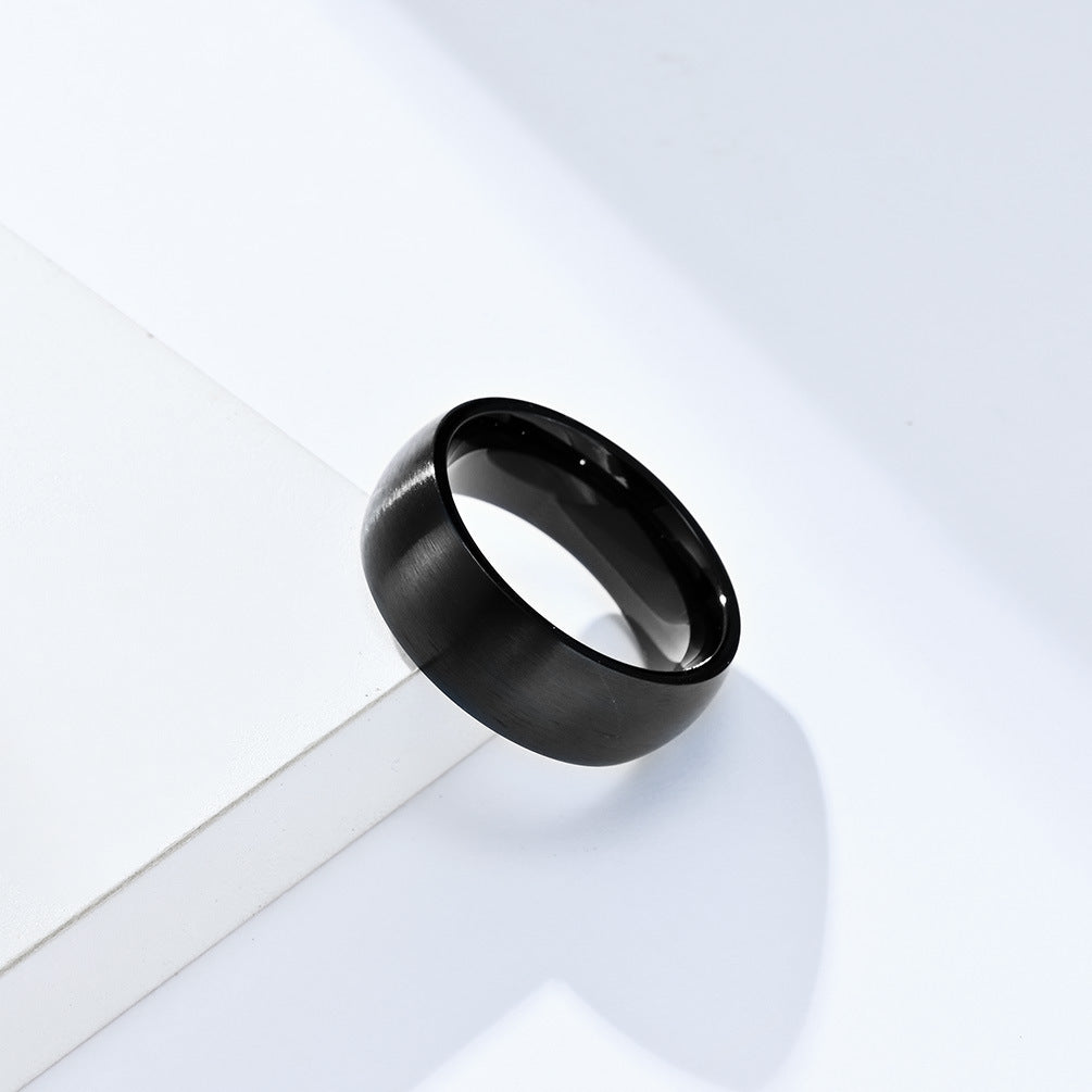 Cross-Border Amazon Simple Titanium Steel Matte Ring for Men