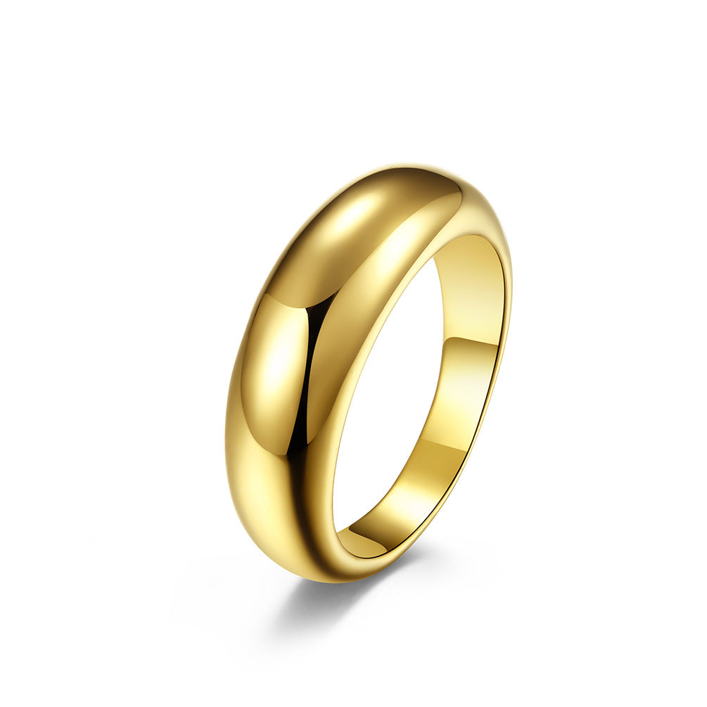 Planderful Titanium Steel Ring Unisex Retro Curved Water Drop Design For Men Women Couples Durable Daily Wear