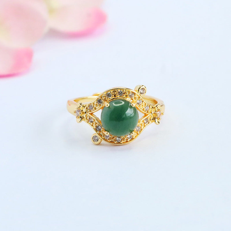Blue Water Jadeite Dewdrop Ring
