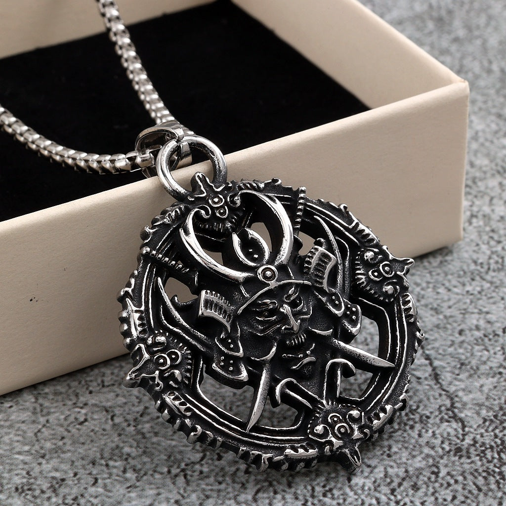 Vintage Japanese Stainless Steel Men's Pendant Necklace