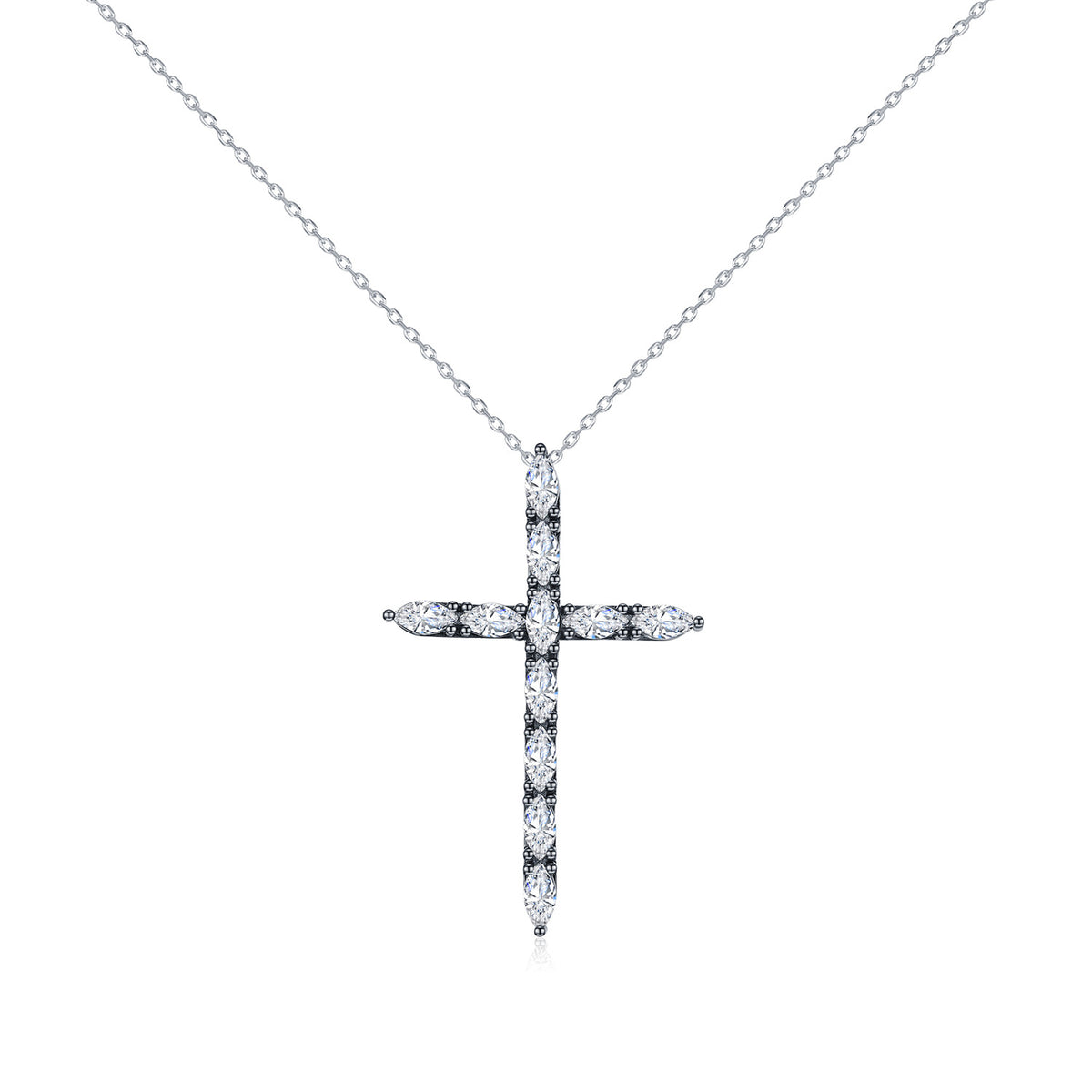 925 Sterling Silver Black Cross Necklace