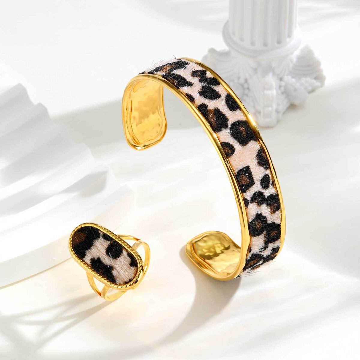 Leopard Motif Jewelry Collection – Bangle & Ring