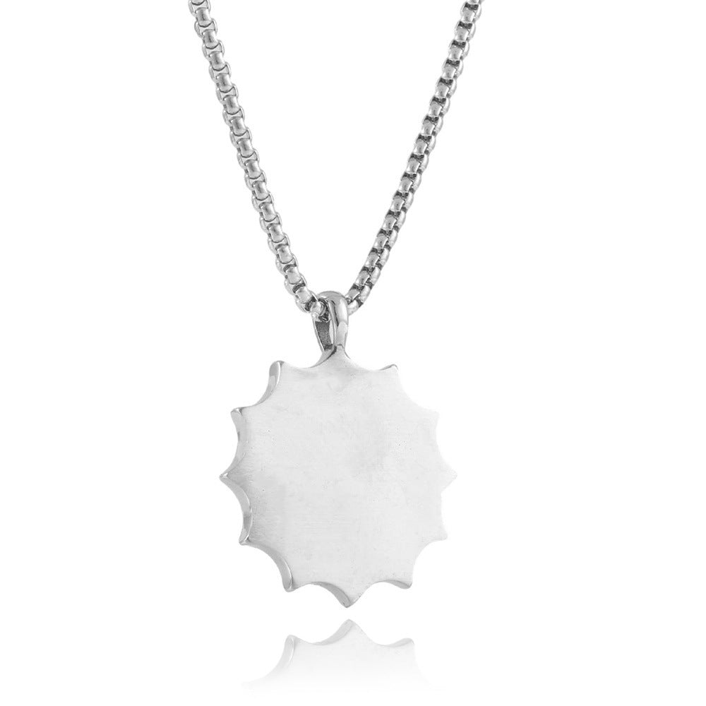 European And American Stainless Steel Two-Hand Pendant Necklace