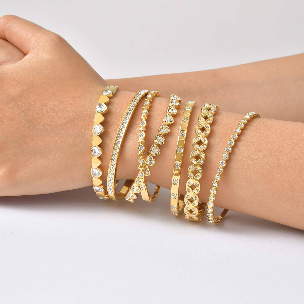 Heart Zircon Stainless Steel Bracelet Unisex