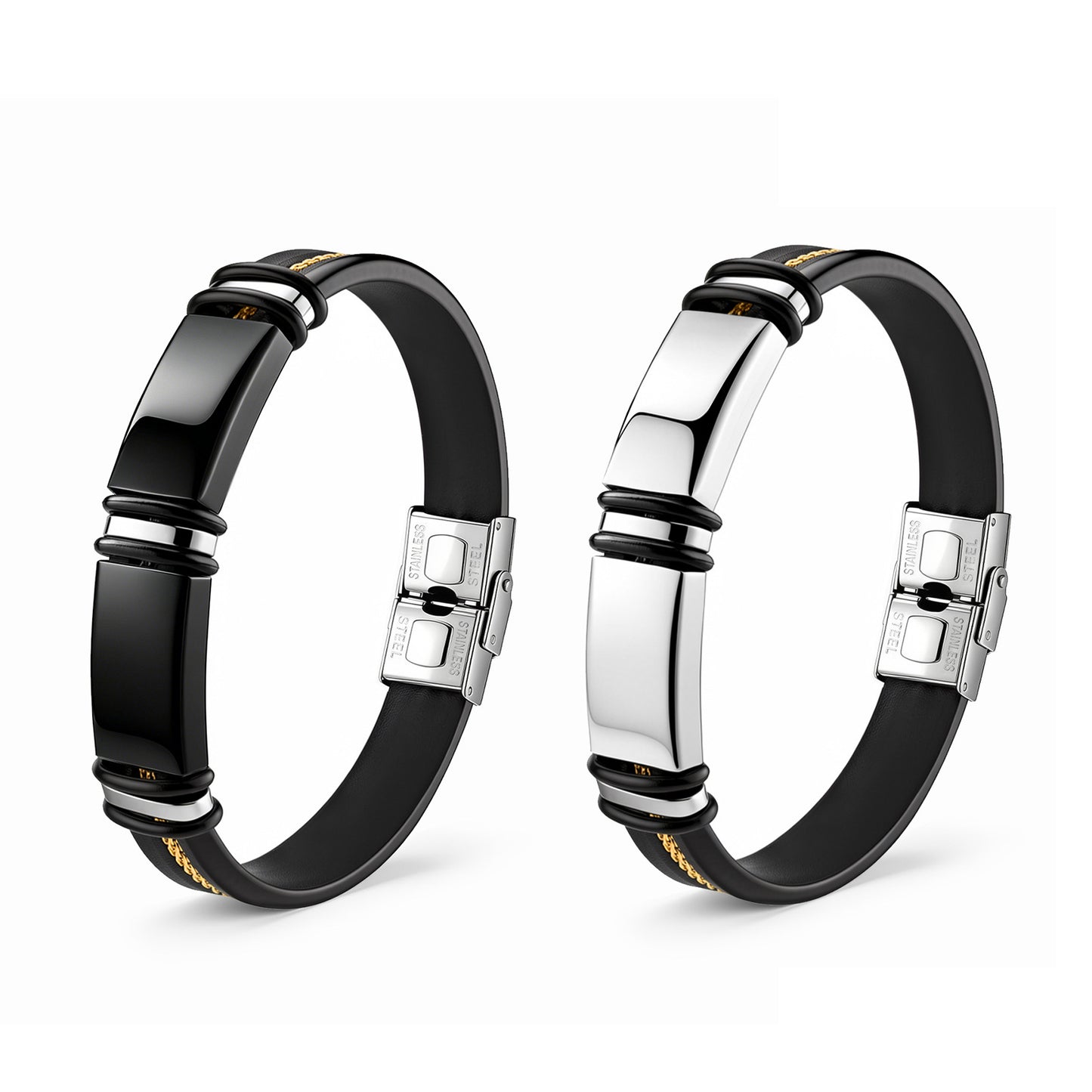 Planderful Stainless Steel Unisex Couple Bracelet Protection Statement Jewelry For Him And Her